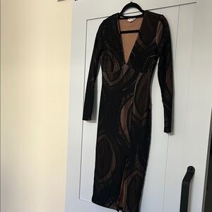 Elegant Black and Brown Women's Dress